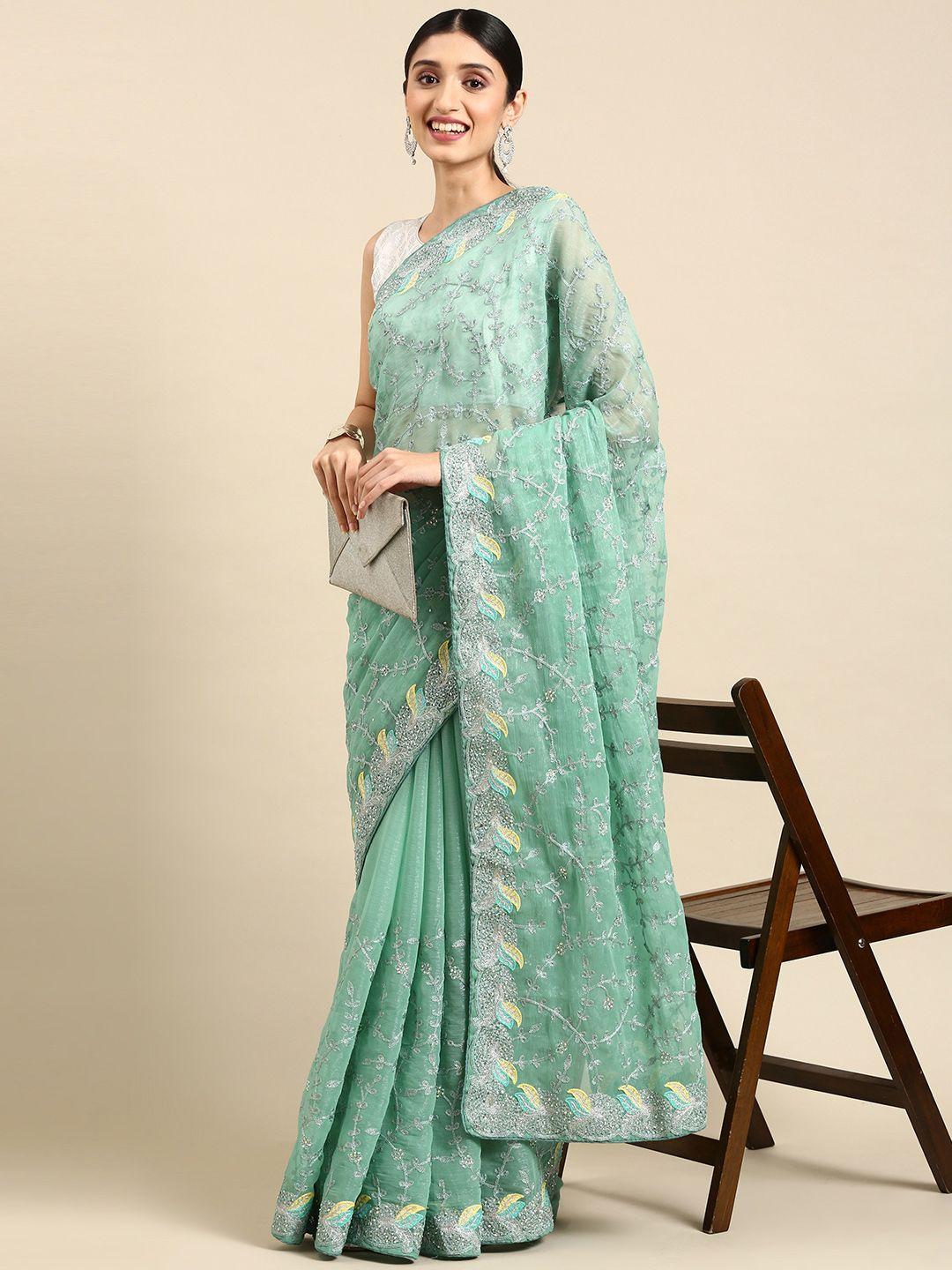 pothys ethnic motifs embroidered tissue saree