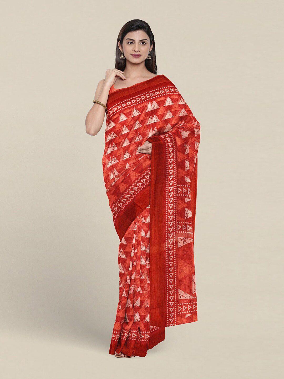 pothys geometric printed zari saree