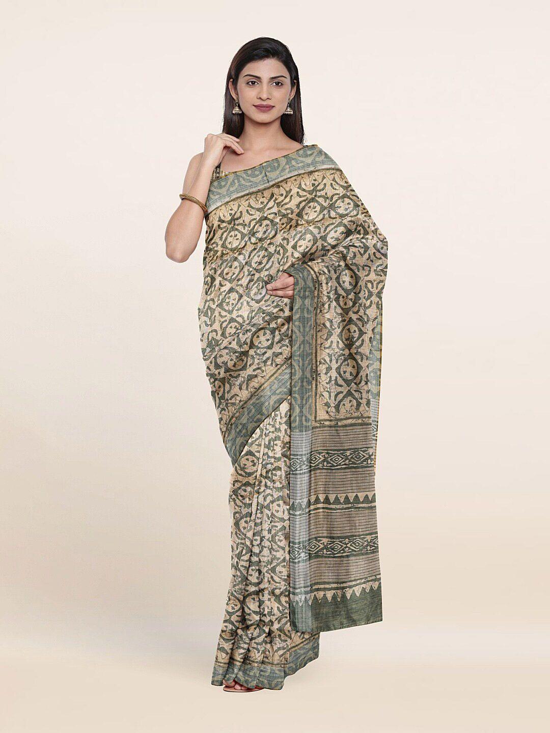 pothys green jute silk saree