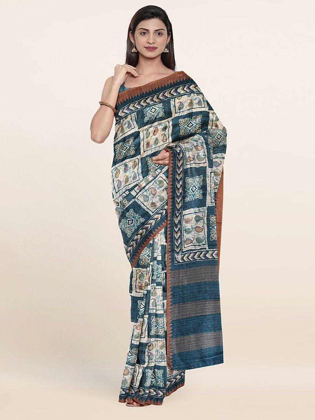 pothys women blue sarees