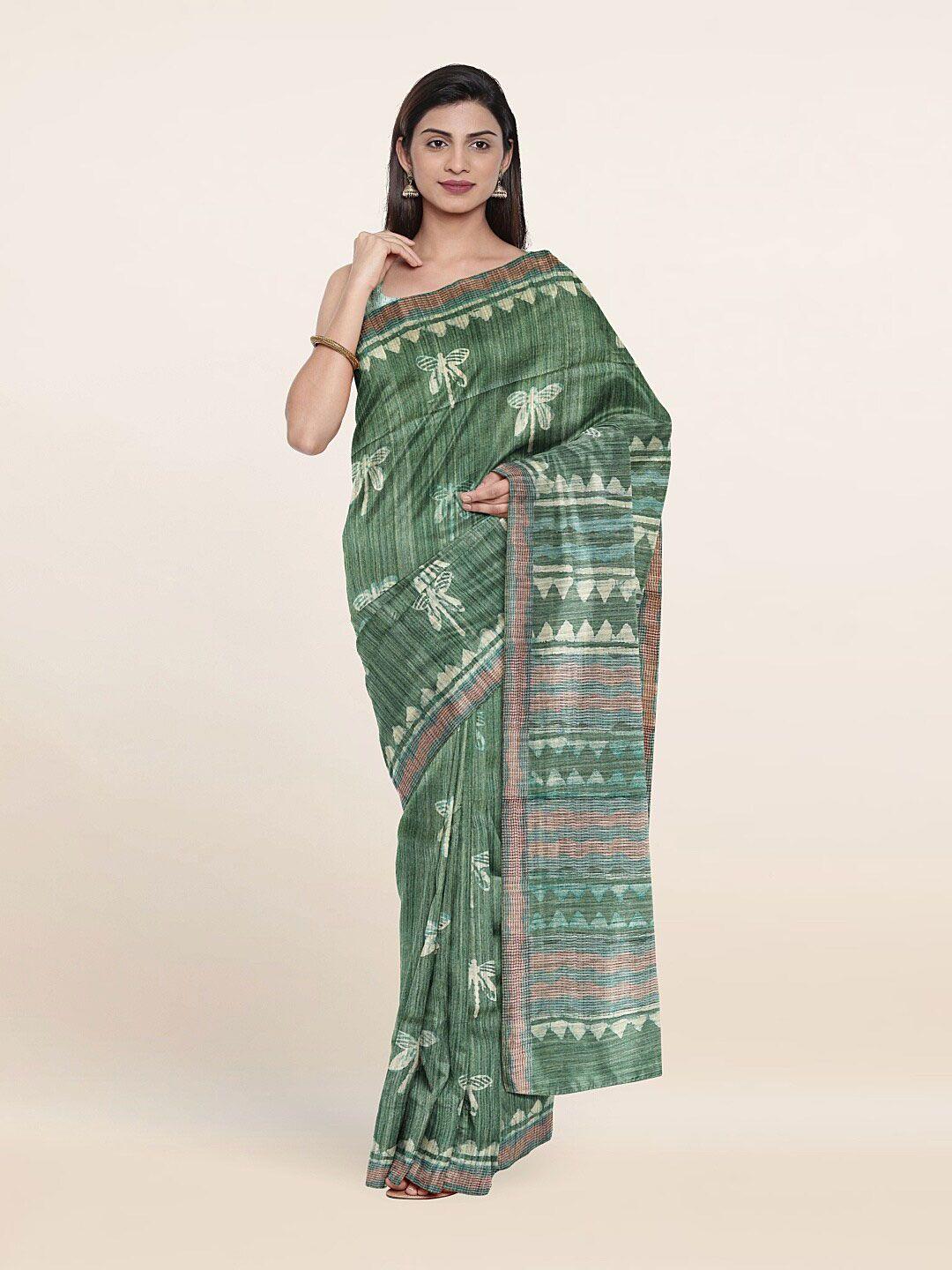pothys women green sarees