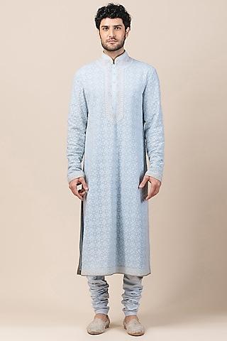 powder-blue-embroidered-chikankari-kurta-with-pant