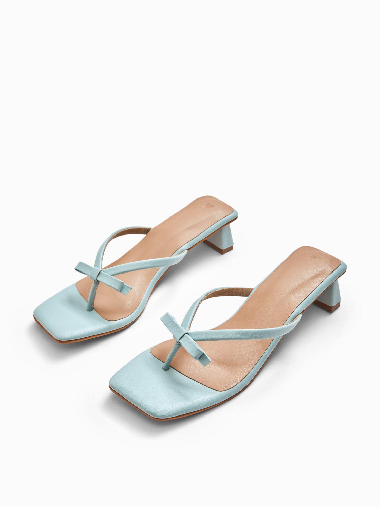 powder blue bow strap heels