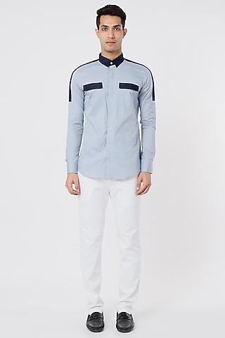 powder blue cotton shirt