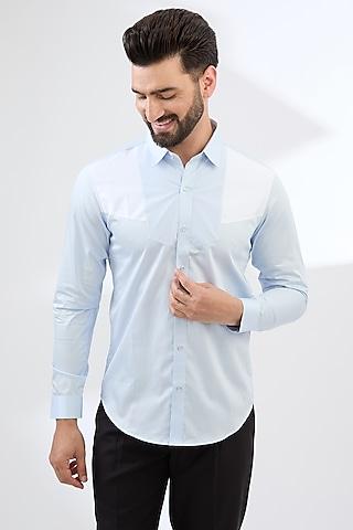 powder blue cotton shirt