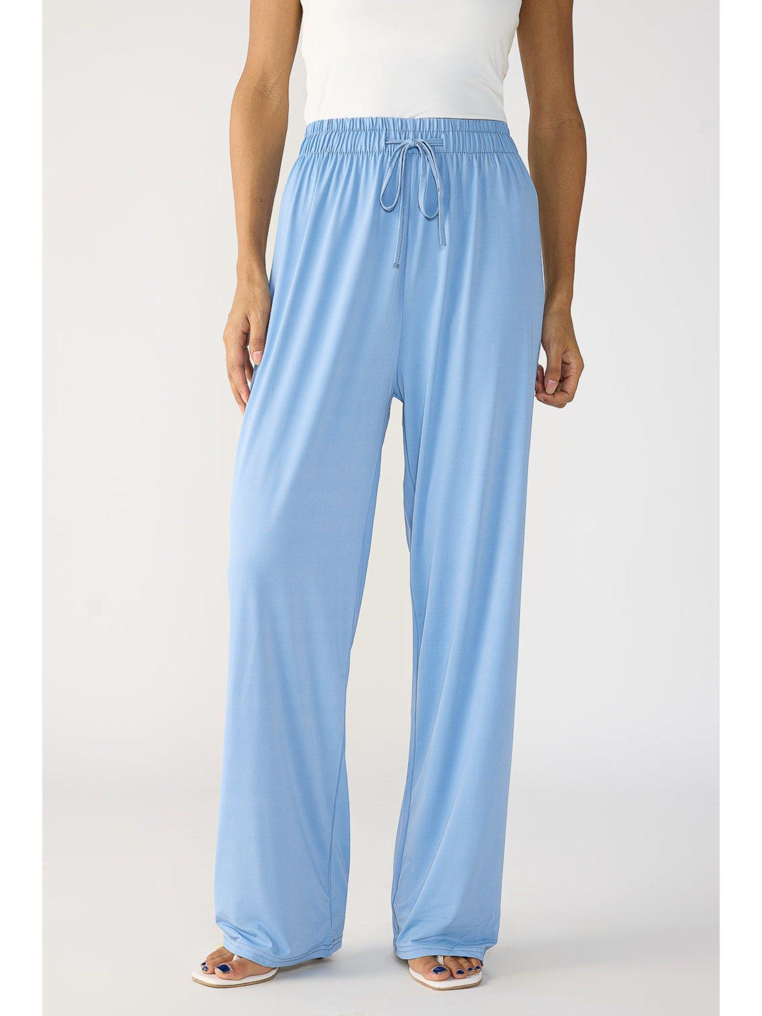 powder blue elasticated korean pant