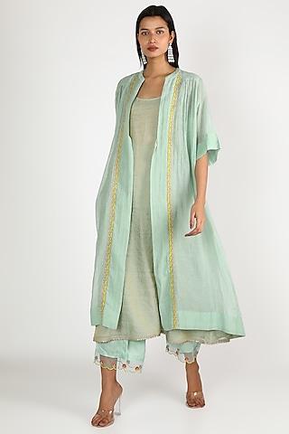 powder blue embroidered kurta set