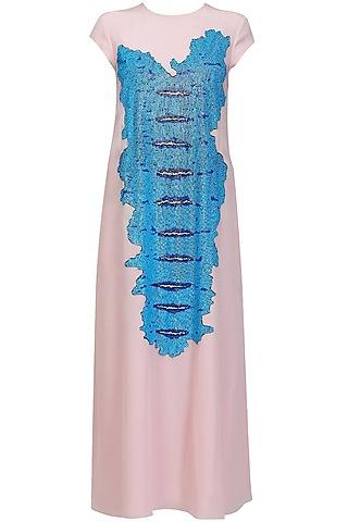 powder pink and ice snakeskin front tunic