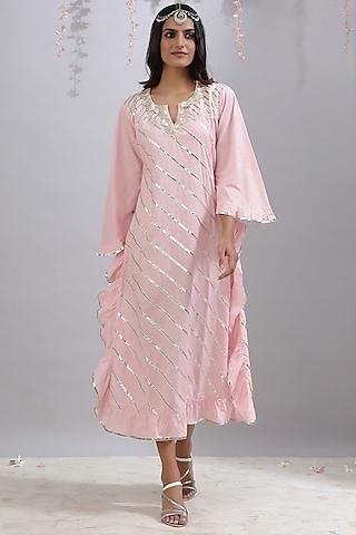 powder pink cotton kaftan tunic
