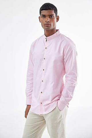 powder pink viscose crepe shirt