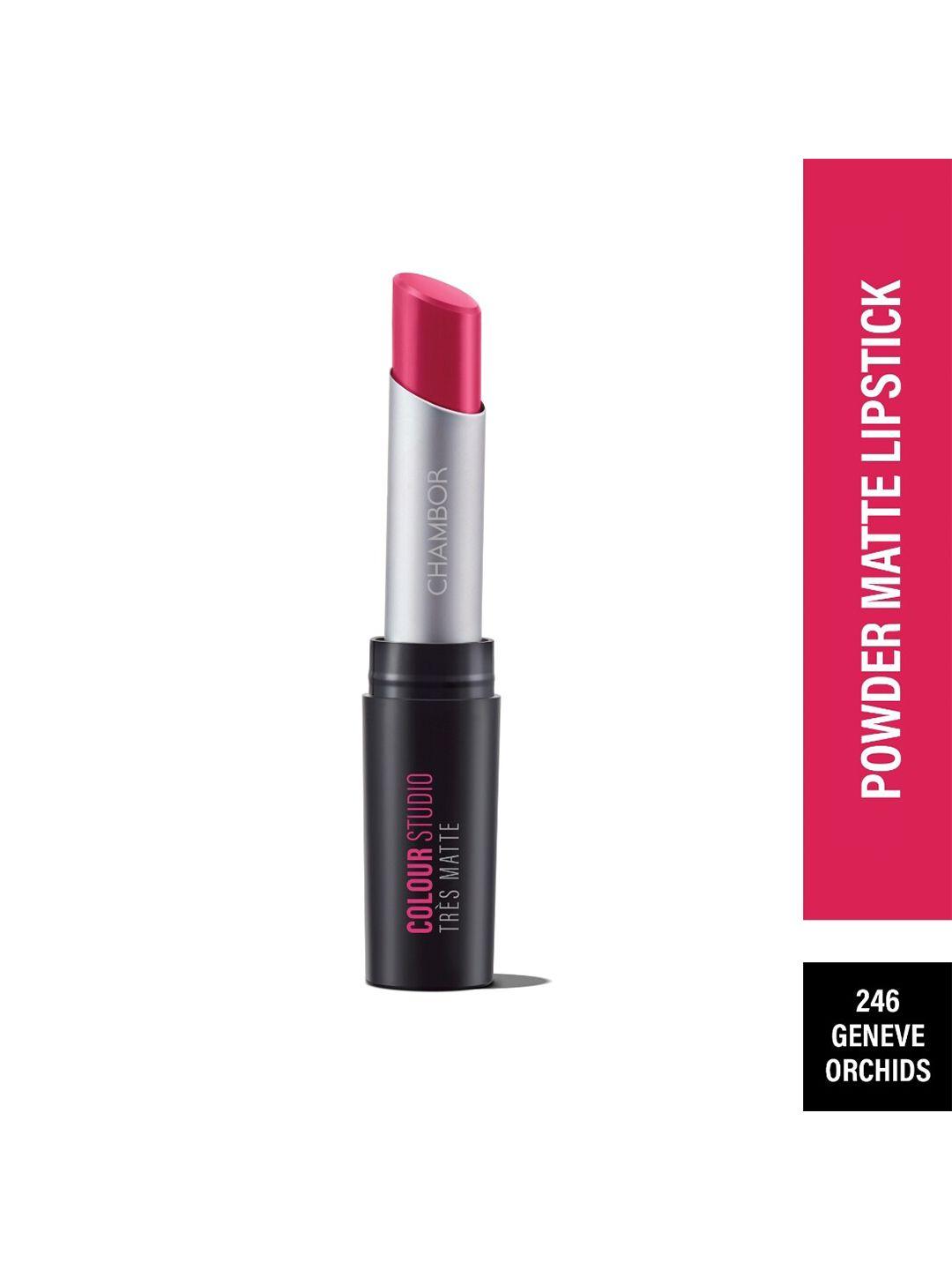 powdery matte glamour lipstick with spf 30- genve orchids 246