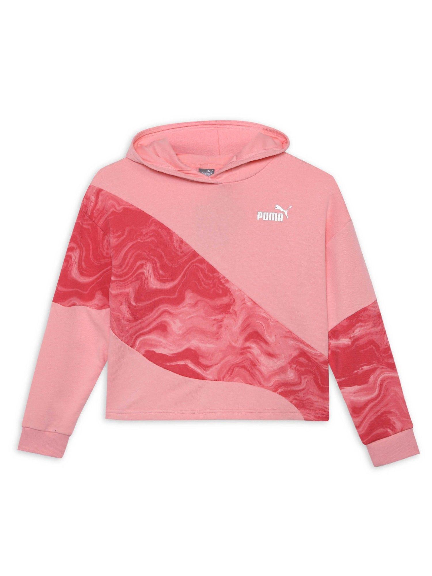power marbleized girls pink hoodies
