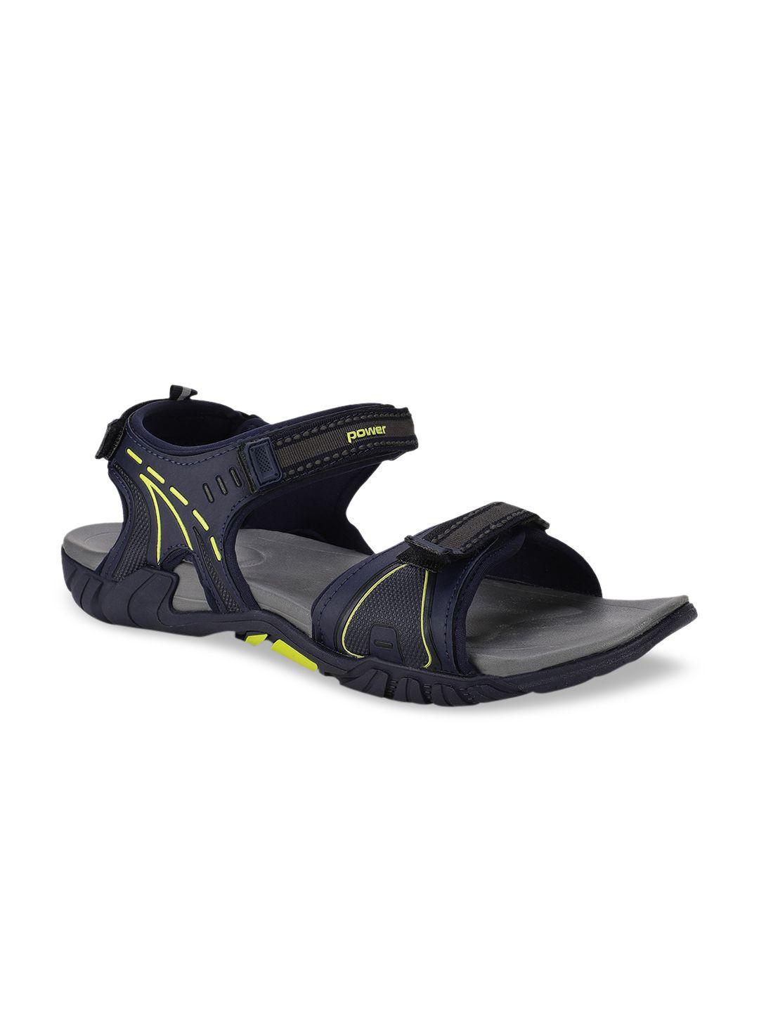 power men navy blue & grey sports sandals