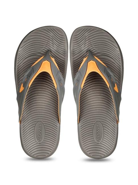 power by bata men's bay m grey flip flops