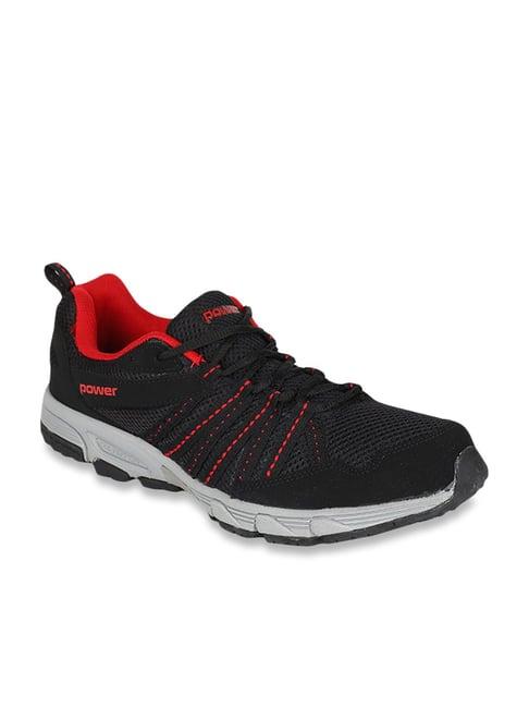 power by bata men's black running shoes