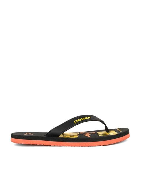 power by bata women's black flip flops