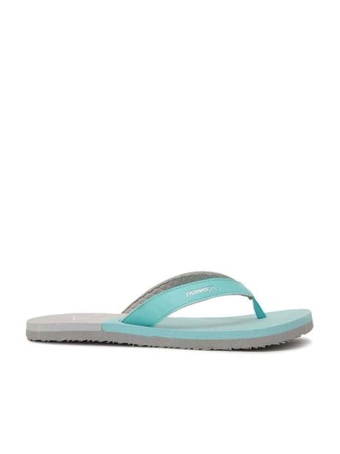 power by bata women's blue & grey flip flops