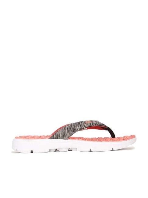 power by bata women's grey & peach flip flops