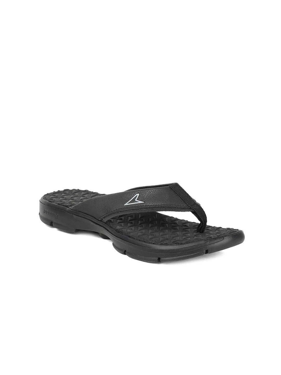 power men black solid thong flip flops