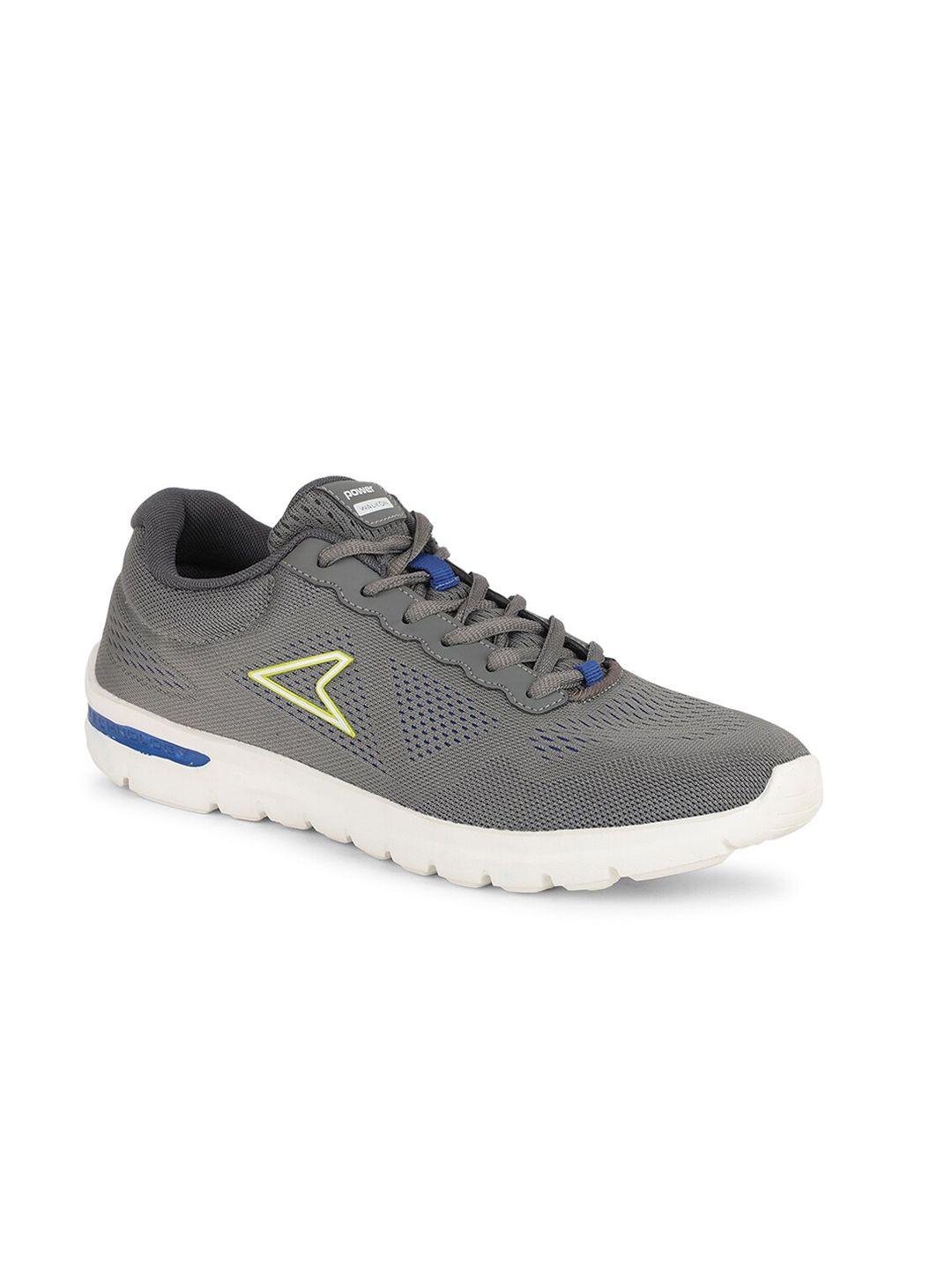 power men grey textile training or gym non-marking shoes