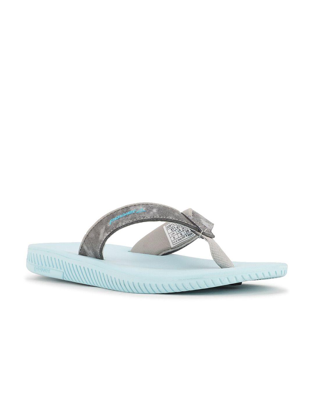 power women grey & blue room slippers