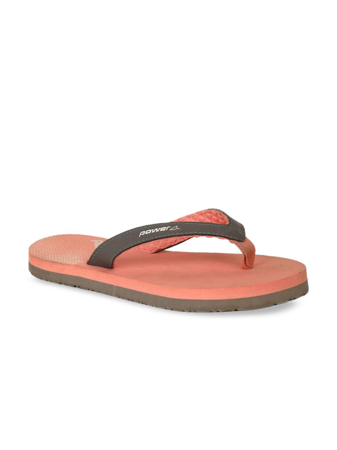 power women pink solid thong flip-flops