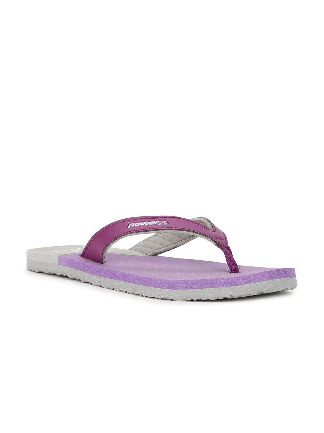 power women purple & grey thong flip-flops