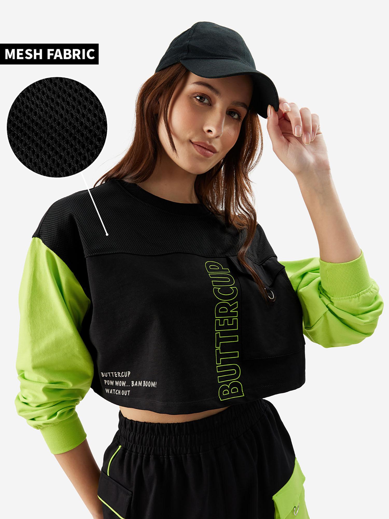 powerpuff girls: buttercup women oversized cropped t-shirts