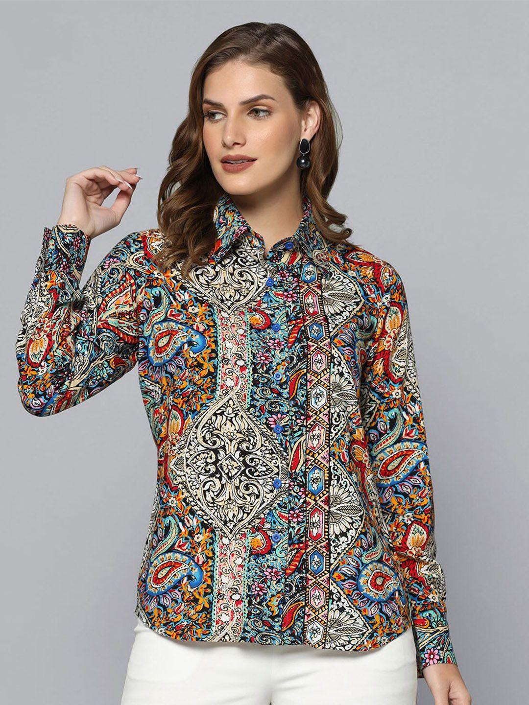 powersutra ethnic motifs printed casual shirt
