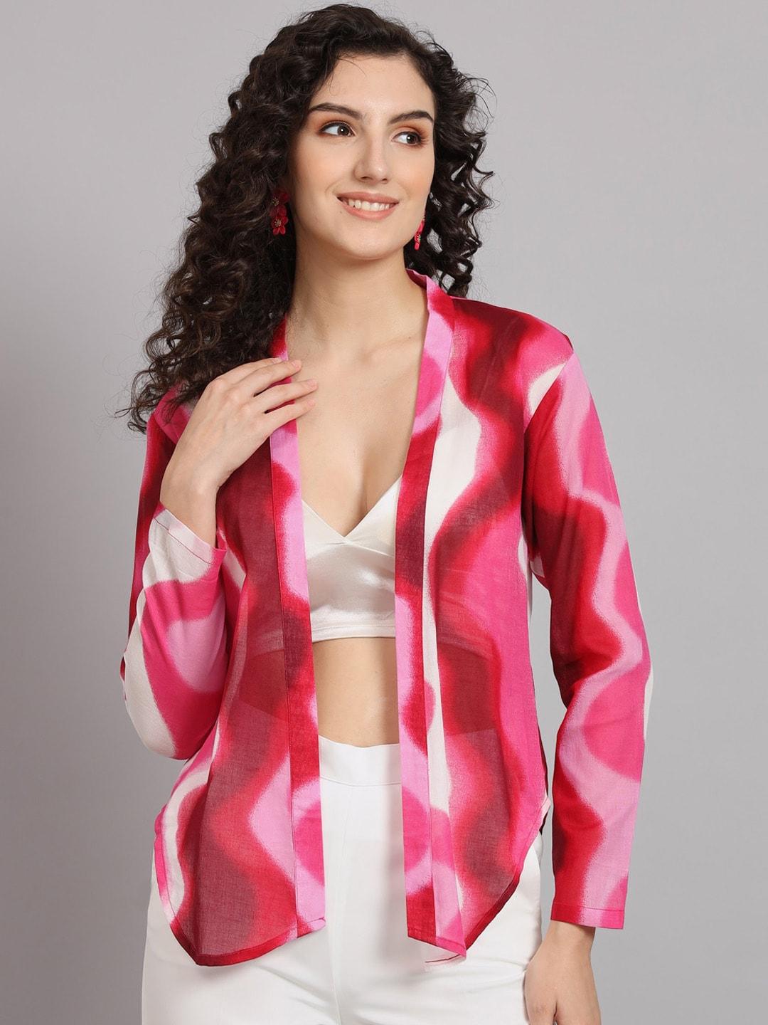 powersutra women pink geometric lightweight tailored jacket