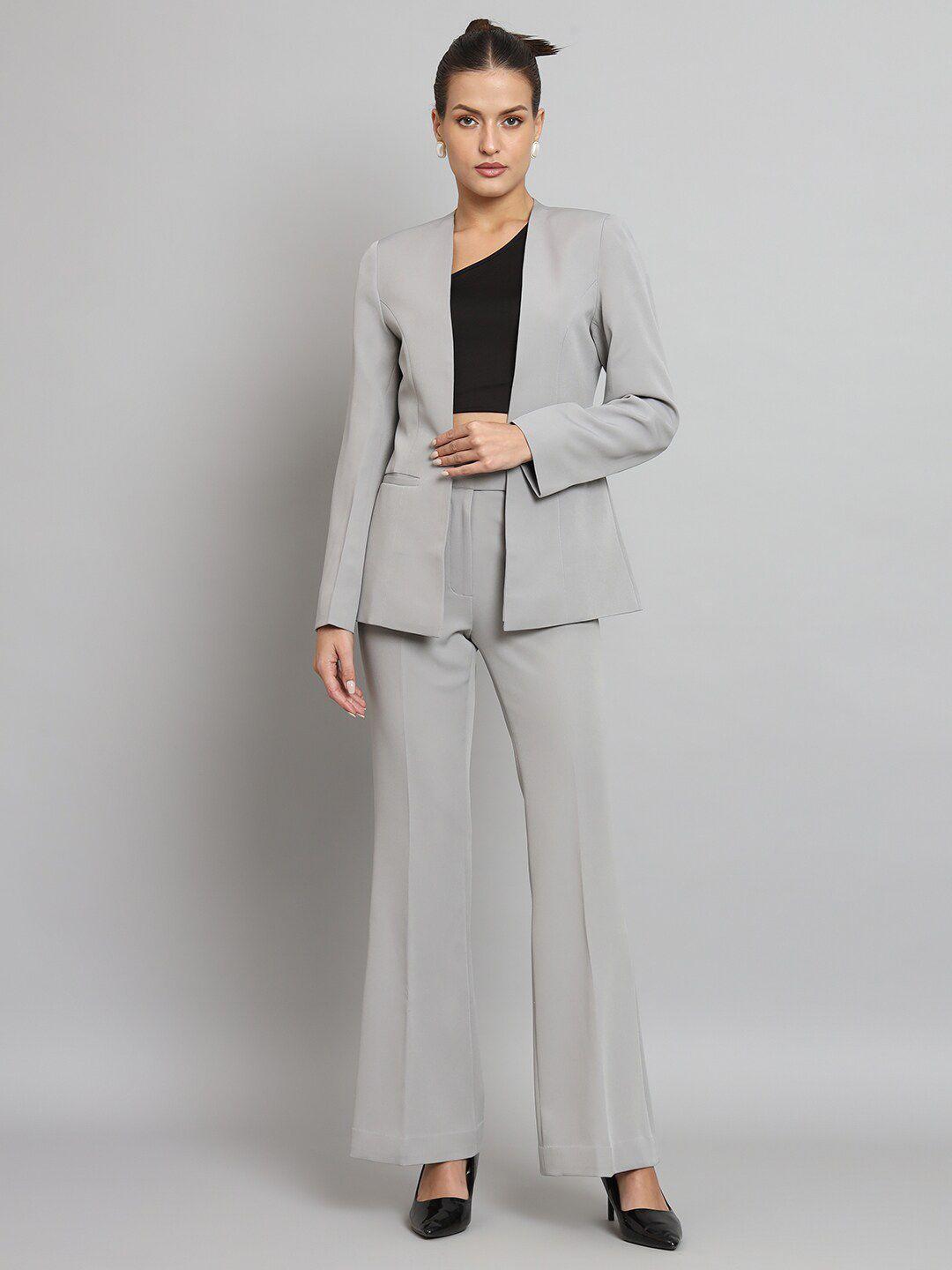 powersutra lapel less coat with trousers