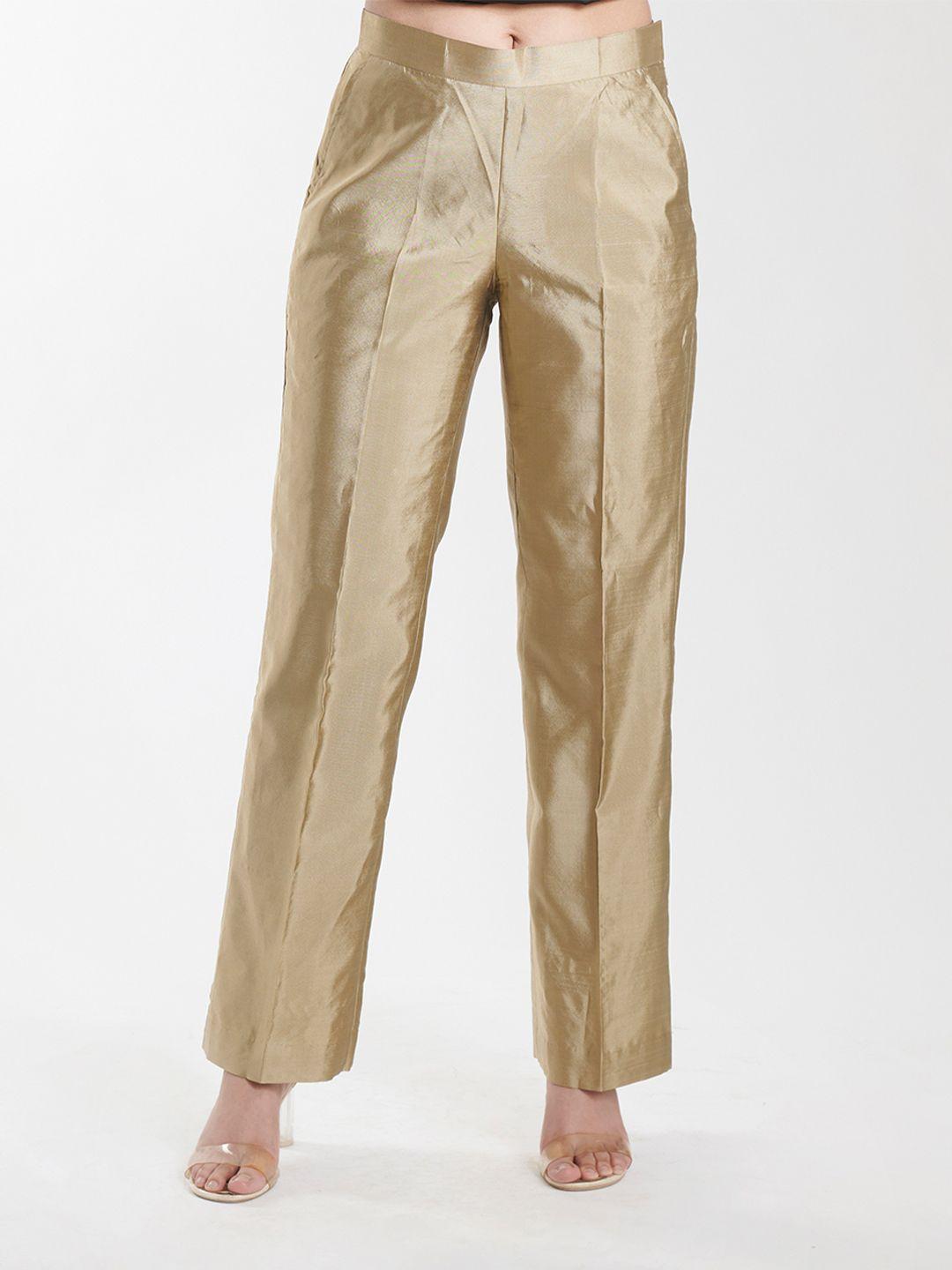 powersutra women gold-toned straight fit trouser
