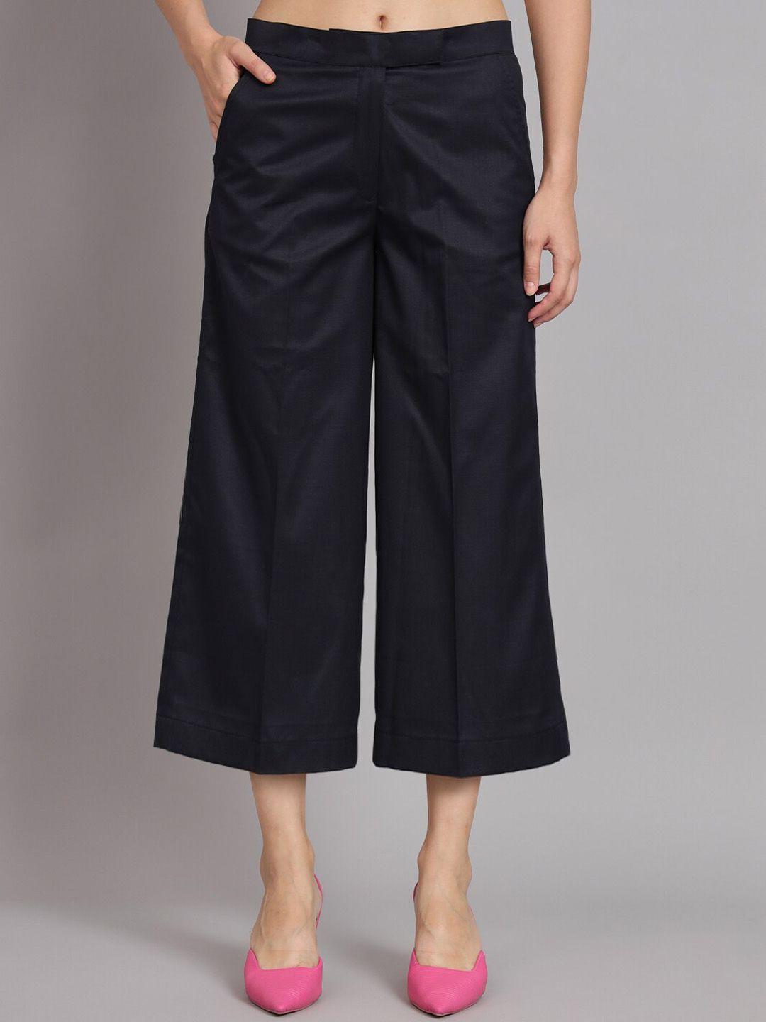 powersutra women mid rise cropped culottes trousers