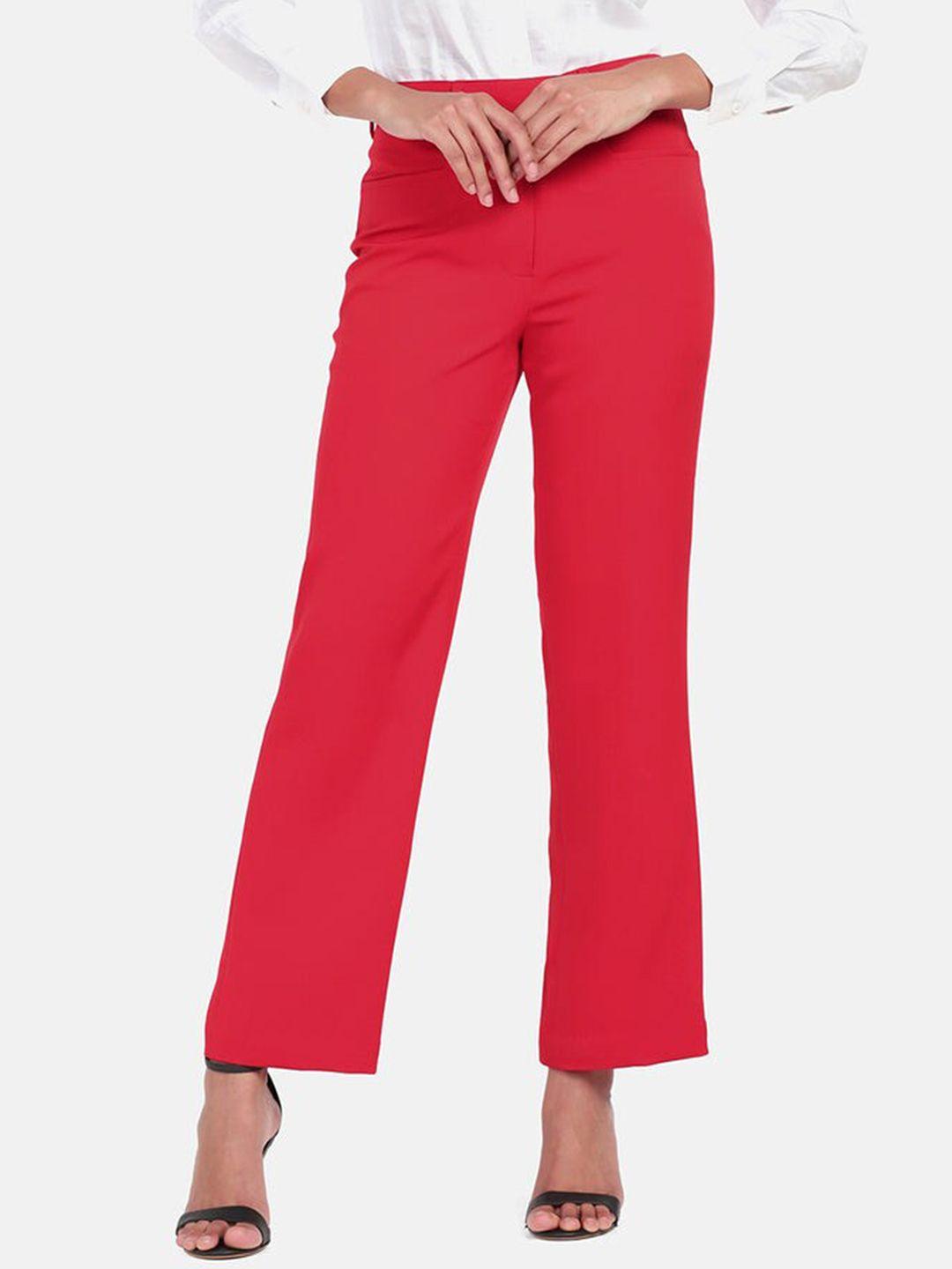 powersutra women red comfort trousers