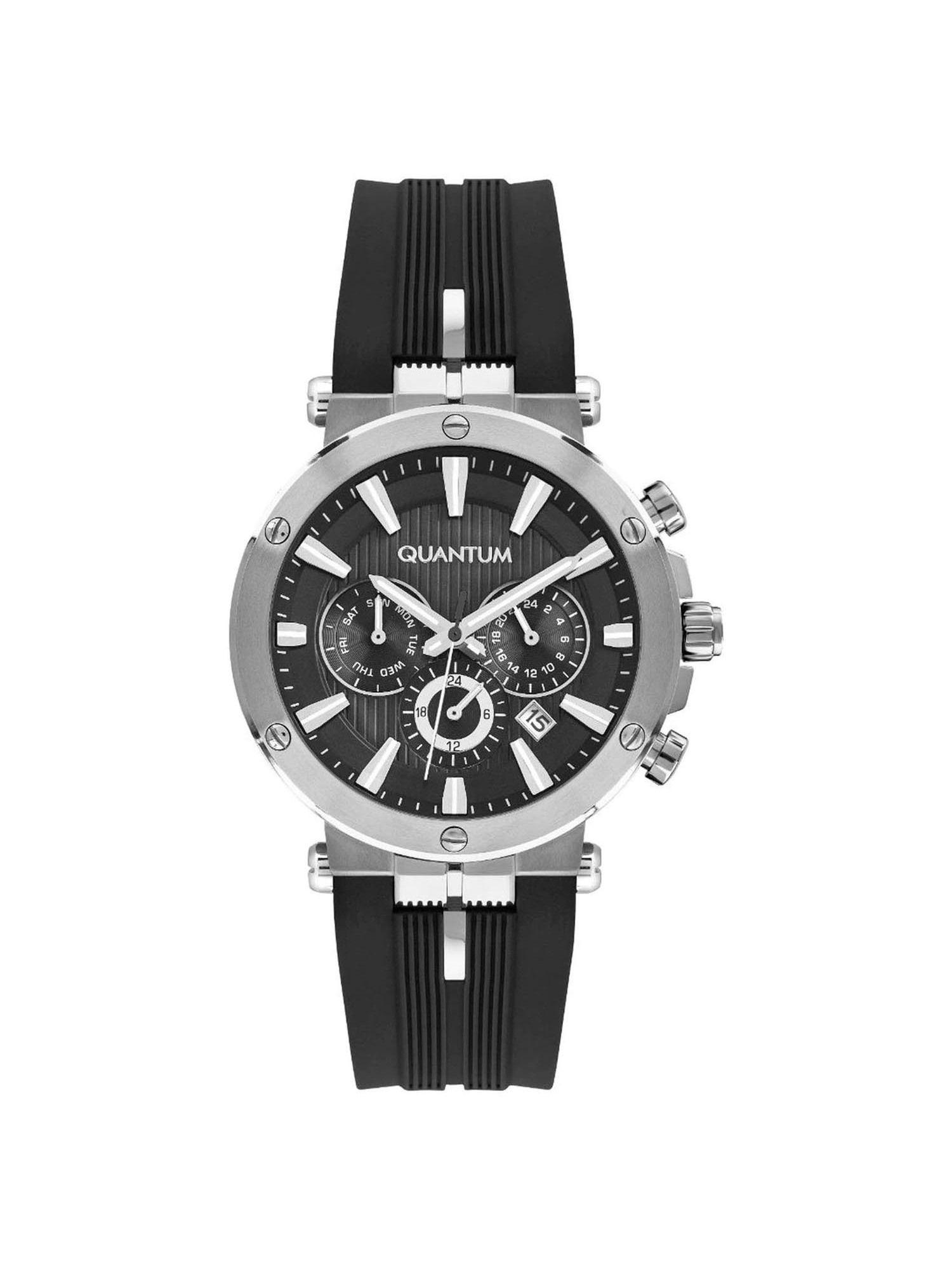 powertech multifunction dual time black round dial mens watch - pwg967.351_a (m)