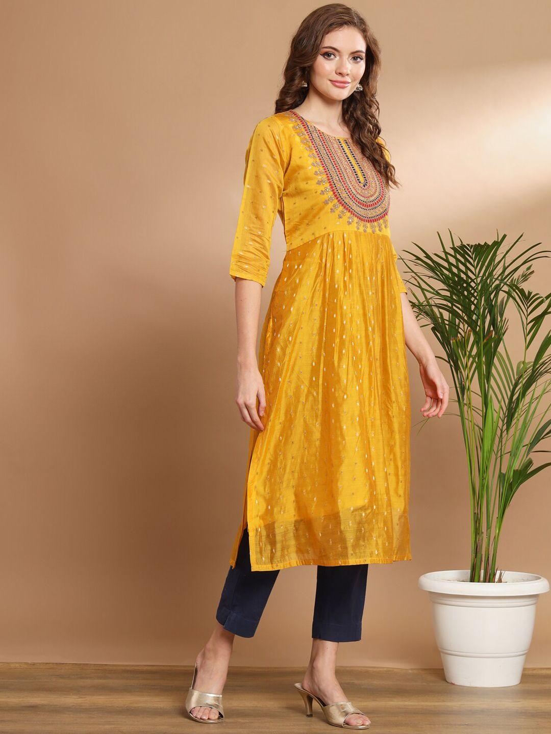 pptoss ethnic motifs printed modal a-line kurta