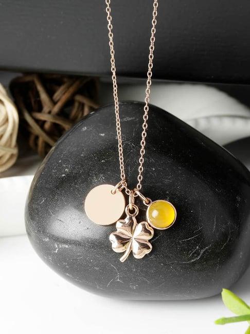 praavy 92.5 sterling silver clover necklace for women