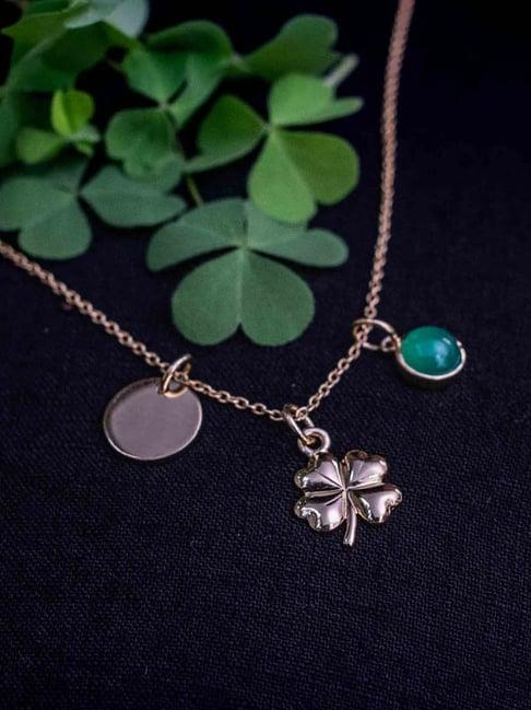 praavy 92.5 sterling silver lucky clover necklace for women