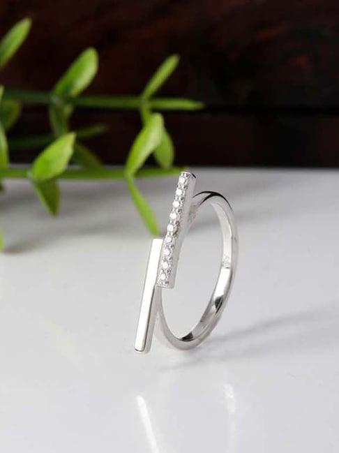 praavy edgy bling 92.5 sterling silver ring for women