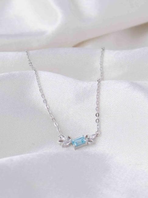 praavy life that dazzles 92.5 sterling silver blue stone necklace for women