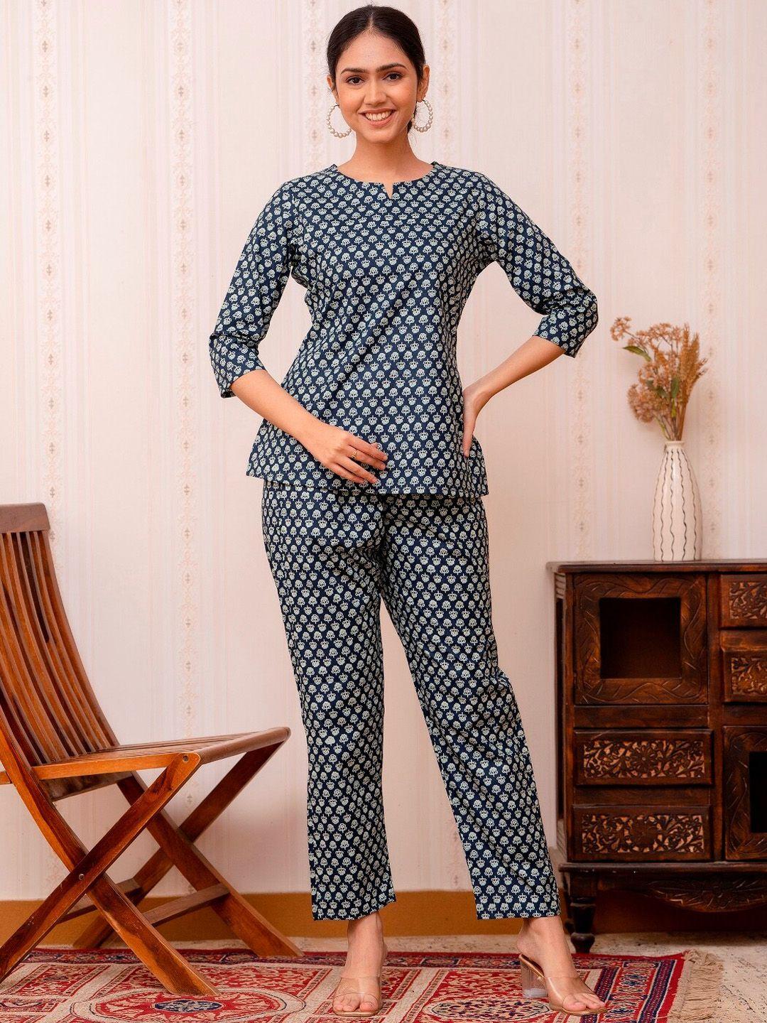 prakhya printed cotton top with trousers co-ords