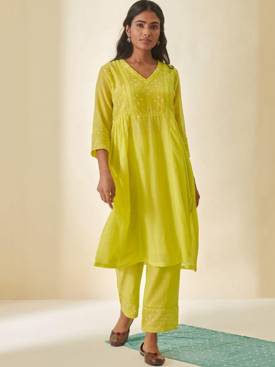 prakriti jaipur bandhani cotton empire a-line kurta