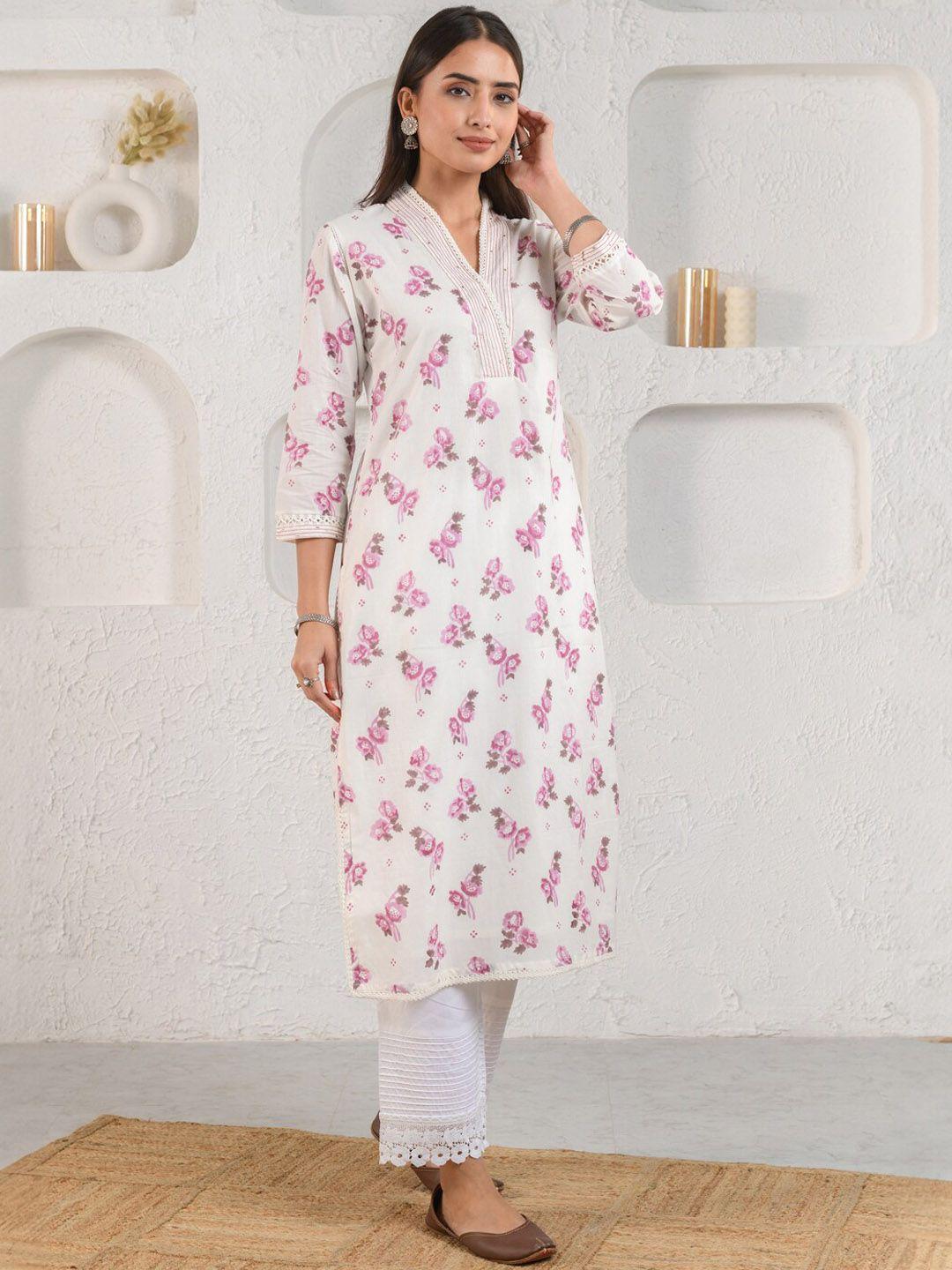 prakriti jaipur floral printed regular kurta with trousers