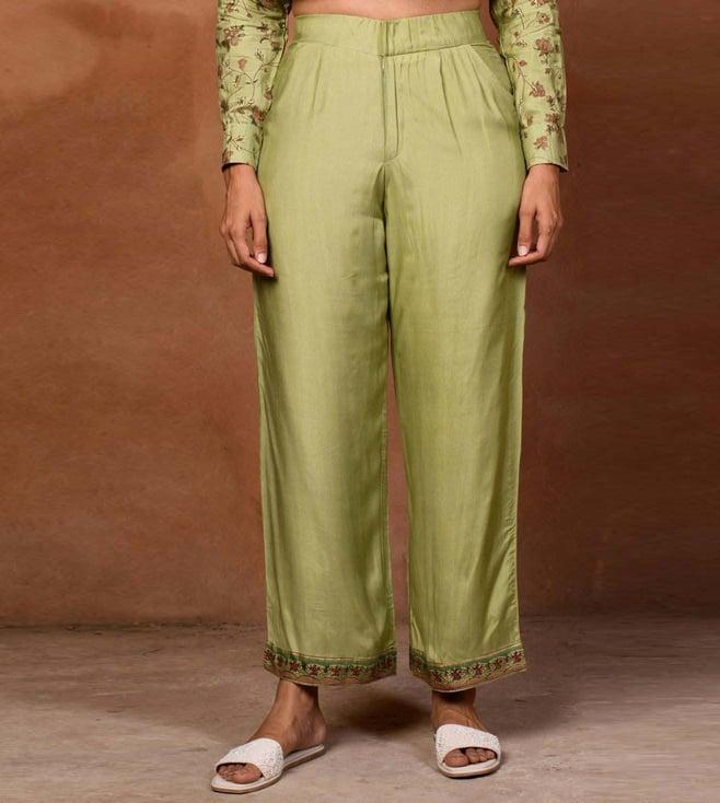 prakriti jaipur green chaashini wide pants