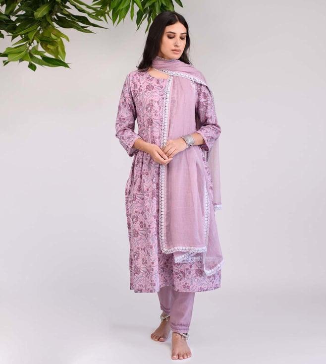 prakriti jaipur multi-color phool mandi purple sky kurta