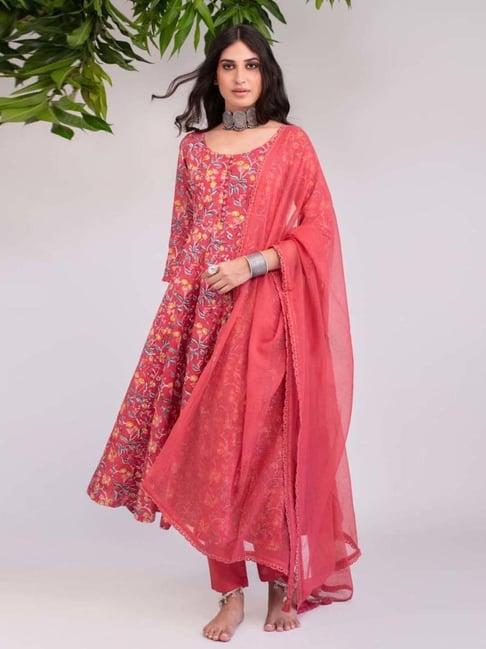 prakriti jaipur multi-color phool mandi ruby anarkali kurta