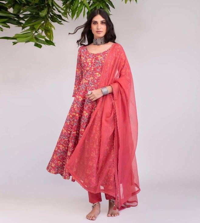 prakriti jaipur multi-color phool mandi ruby anarkali kurta