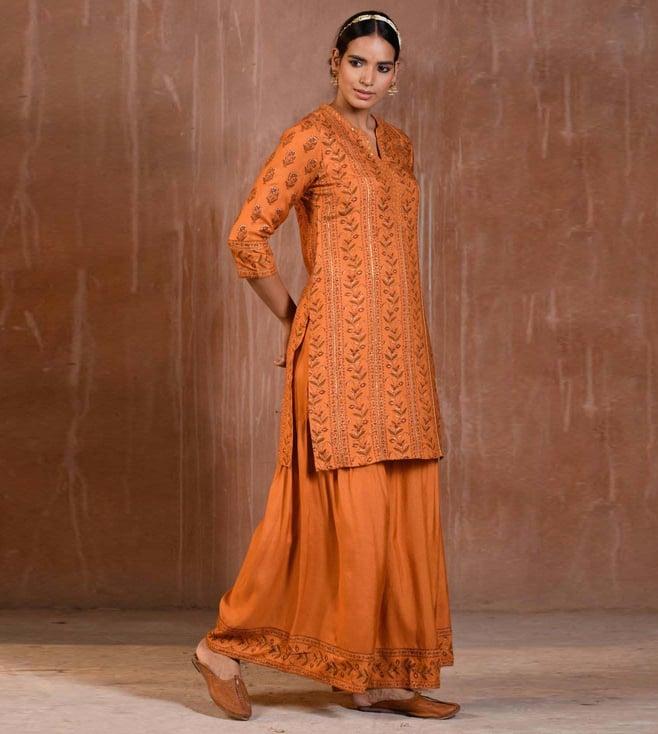 prakriti jaipur orange chaashini vani kurta