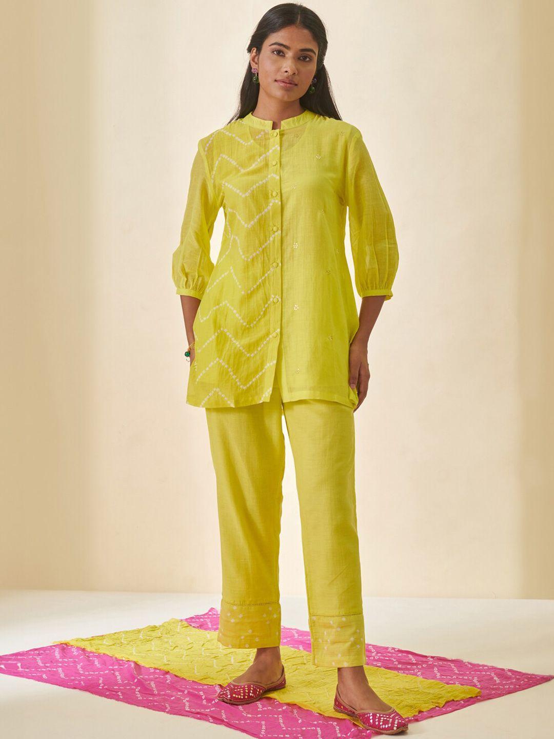 prakriti jaipur women mid-rise cotton dobby ethnic trouser