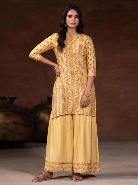 prakriti jaipur yellow chaashini vani kurta